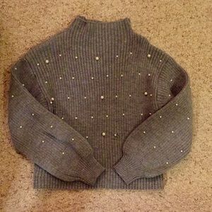 Shein grey pearl sweater